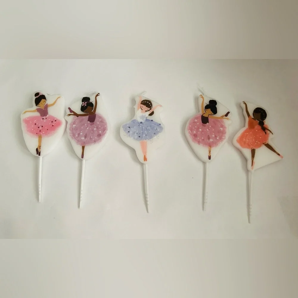New 5 Ballerina Birthday Candles 4 7/8